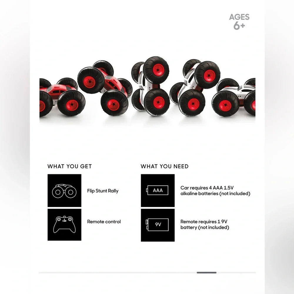Sharper Image Red and Black Remote Control Stunt Car